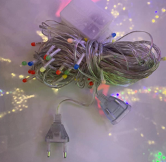 10m 100 Led Damla Uçlu Led Pembe Işık Şeffaf Kablo