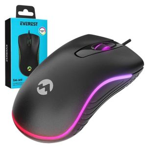 Everest Sm-m9 1000 Dpı Usb Rgb Rainbow Ledli Siyah 3d Optik Led Mouse