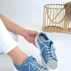 Enber Mavi Kot Bağcıklı Spor Ayakkabı