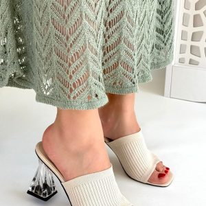 Evra Ten Triko Topuklu Terlik