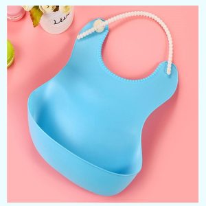 Çocuk Bebek Mama Önlüğü Dökülme Engelleyici Bükülebilir Mavi (5296)