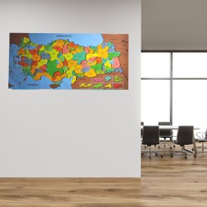 Renkli Türkiye Haritası Manyetik Yapıştırıcı Gerektirmeyen Duvar Stickerı 118 CM * 56 CM (5296)