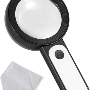 30x 12ışıklı Büyüteç Taşınabilir Çıft Katmanlı Optik Cam Okuma Büyüteç 229018