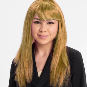 Altın Renk Düz Kesim İçi Astarlı Uzun Parti Peruğu Takma Saç