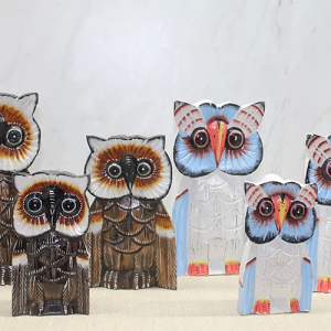 Ahşap 3'lü 30 Cm Baykuş Seti 3sutama-6