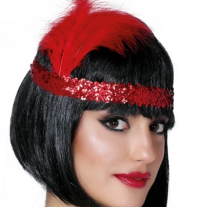 7039ler 8039ler Ve 9039lar Temalı Kırmızı Renk Çarliston Saç Bandı