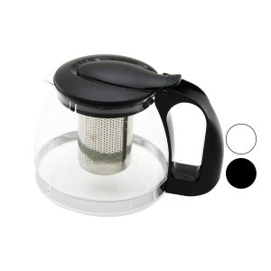 1250ML CAM DEMLİK ÇELİK SÜZGEÇLİ - PLASTİK KULP - KAPAK - KROM ÇERÇEVE (5296)