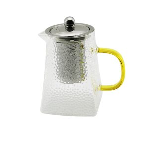 KARE KABARTMALI - BOROSİLİKAT CAM DEMLİK 550ML (5296)