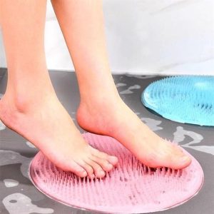 Silikon Fırçalı Banyo Masaj Matı ve  Ayaklar için Topuk Masaj Paspası (5296)