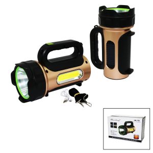 10W - SOLAR - USB ŞARJLI 2IN1 EL FENERİ RENKLİ FONKSİYONEL SMD LED (5296)