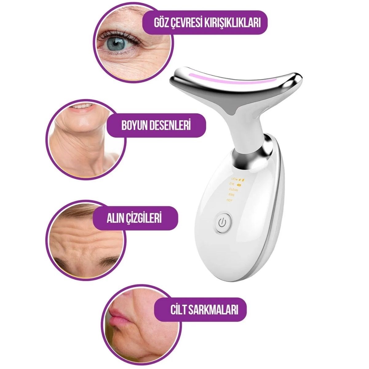 7 Farklı Işık Modlu Titreşimli Boyun Ve Yüz Ems Güzellik Cihazı (5296) - Görsel 5
