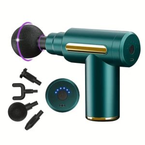 4 Masaj Başlıklı Titreşim, Şarj Edilebilir Küçük Masaj Aleti,Masaj Tabancası (5296)