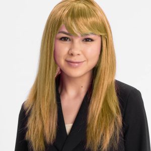 Altın Renk Düz Kesim İçi Astarlı Uzun Parti Peruğu Takma Saç (5296)