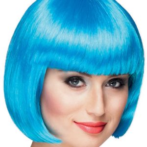 Turkuaz Renk Parti Peruğu Küt Saç (5296)
