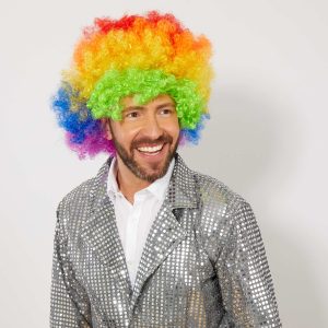 Rengarenk Kıvırcık Afro Bonus Peruk (5296)