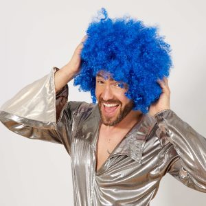 Mavi Renk Kıvırcık Afro Bonus Peruk (5296)