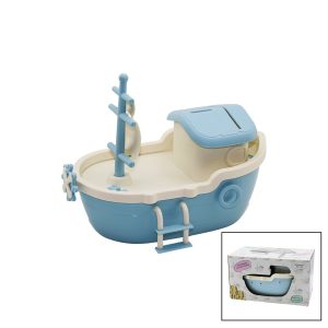 BÜYÜK GEMİ KUMBARA KİLİTLİ RENKLİ PLS. TBN:10X18CM - GÜVERTE: 14.5X24.5CM Y: 8-10-13CM (5296)