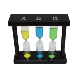 5-10-15 DK 3LÜ CAM KUM SAATİ AHŞAP STANDLI (5296)