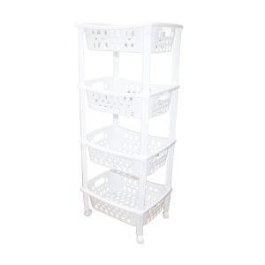 4 KATLI SEPET DÜZENLEYİCİ - RAF ÜNİTESİ TEKERLEKLİ 400X295X960MM (5296)