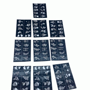 ÇİÇEKLİ 10X14CM TÜP KINA DESEN ÇIKARTMA ŞABLONU 12 PARÇA (5296)