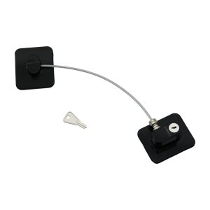 SİYAH PLAKA   HALATLI  EMNİYET KİLİT  5X6CM YAPIŞKANLI MONTAJ=2PCS PLAKA   HALAT=18.8CM (5296)