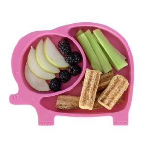 Bebek ve Çocuk için Sevimli Fil Model Desenli Yemek Bebek Mama Kabı Bölmeli Tabak (5296)