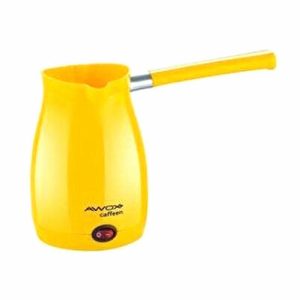 AWOX CAFFEEN  SARI  ELEKTRİKLİ CEZVE  TÜRK KAHVESİ  MAKİNESİ  PLASTİK   ÇİFT AĞIZ   0.4LT - 5 FİNCAN   1000W (5296)