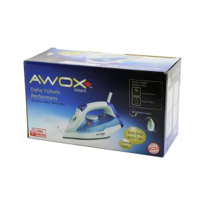 AWOX STEAM-1716 BUHARLI ÜTÜ SERAMİK TABAN 2600W 360 DERECE DÖNEBİLEN KABLO - 490ML ŞEFFAF SU TANKI (5296)