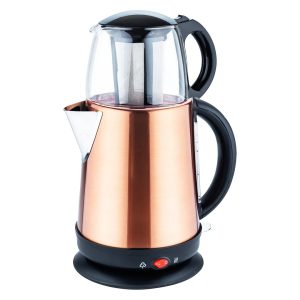 AWOX DEMGLASS BRONZ ÇELİK GÖVDE=1.7LT + CAM DEMLİK=1.2LT ELEKTRİKLİ ÇAY MAKİNESİ ÇAYCI 2100W (5296)