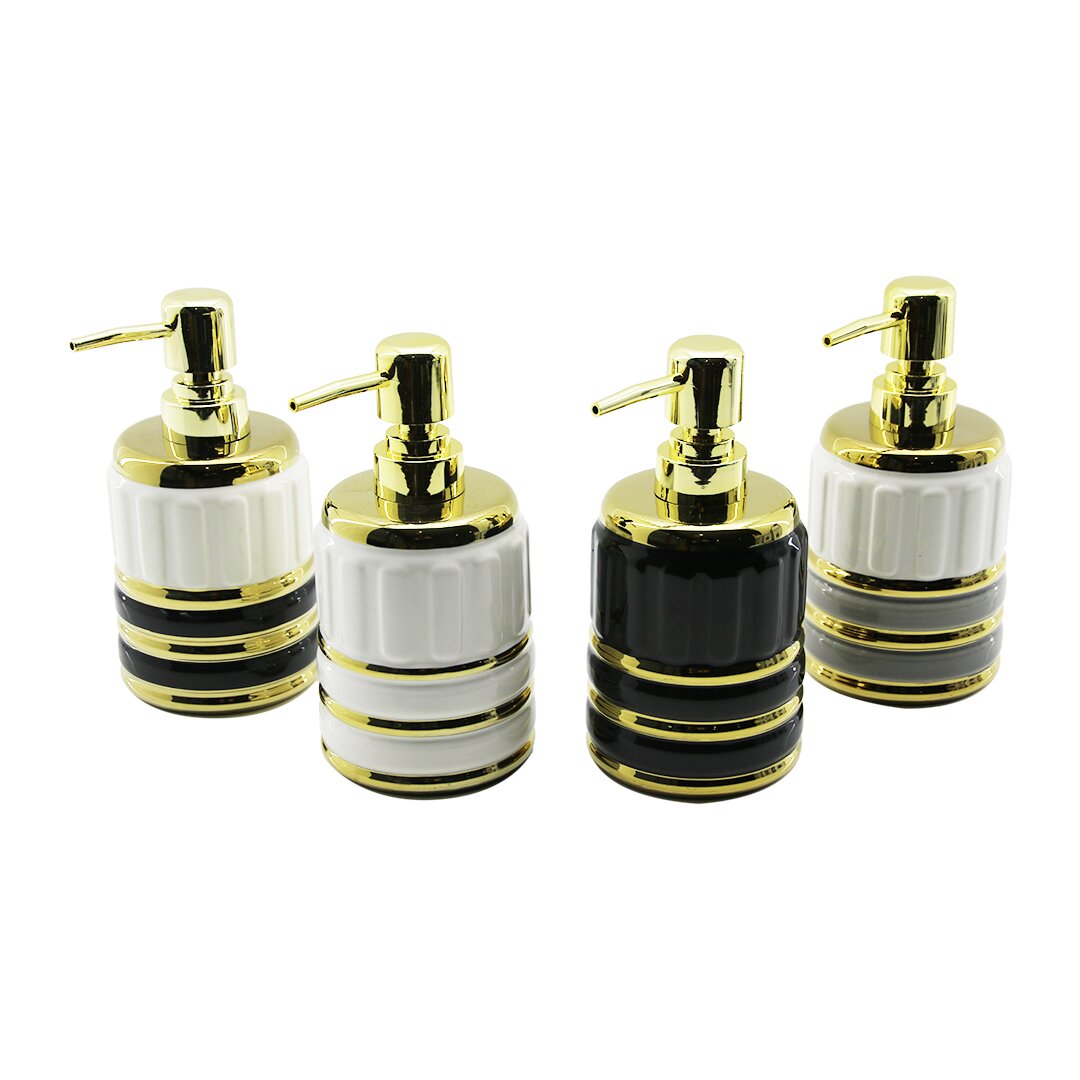 ŞİŞE GOLD KAPAK - BOĞUM SERAMİK SIVI SABUNLUK 7.5X10.5CM (5296)