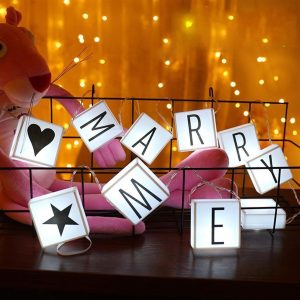 10&apos;lu Lightbox Işıklı Harf Mesaj Panosu Dekoratif Harf Işık Zinciri (5296)