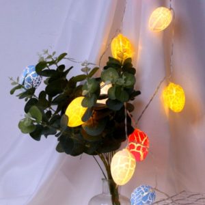 10&apos;lu Renkli Yumurta Şeklinde Dekoratif Dolama Led Aydınlatma (5296)