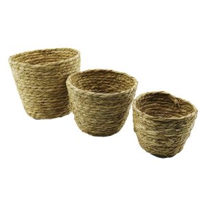 3 BOY YUVARLAK HASIR ORGANİZER SEPET Ç: 15-18-20CM - Y: 11-14-16CM (5296)