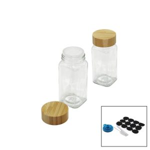 12 PCS TAKIM KARE CAM BAHARATLIK - TUZLUK BAMBU KAPAKLI (5296)