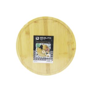 DÖNER TABLALI AHŞAP BAMBU SUNUM TEPSİSİ - MİNİ SOFRA YUVARLAK=30CM (5296)