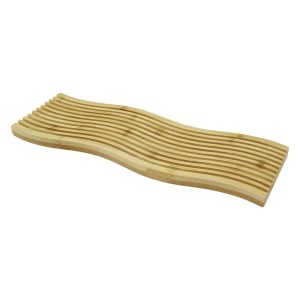 DALGALI KENAR ÇİFT TARAF=DÜZ - DALGALI OYUK KANALLI AHŞAP BAMBU SUNUM TEPSİ 15X39X1.5CM (5296)