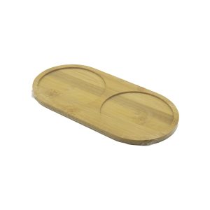 2 BÖLMELİ OVAL AHŞAP BAMBU YAĞDANIK ALTLIK 12X24X0.8CM (5296)