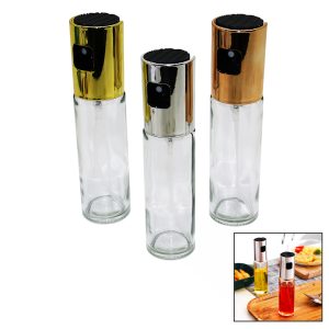 100 ML SPREY CAM YAĞDANLIK KROM - RENKLİ SPREY KAFA - İNCE UZUN ŞİŞE (5296)