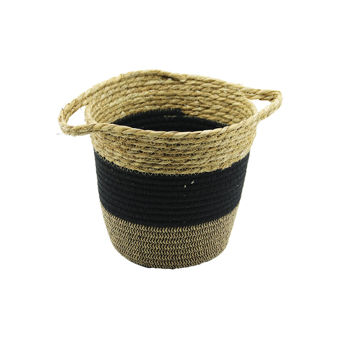 2IN1=İP ÖRGÜLÜ - HASIRÇİFT KULPLU SEPET - ORGANİZER Ç-TABAN:17CM--AĞIZ:24CM - Y: 22CM (5296)