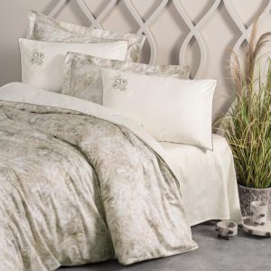 Çift Kişilik Elit Saten Nev Takımı Beatrix Bej