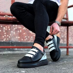 Bant Legend Kömür Beyaz Kalın Taban Casual Erkek Ayakkabı