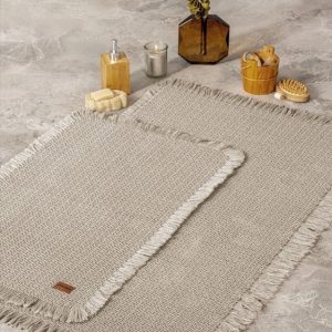 Bath Rug Set Bej 2'li 75x125 60x90