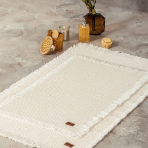 Bath Rug Set Krem 2'li 75x125 60x90