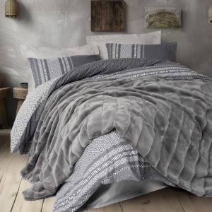 Trim Çift Kişilik Battaniyeli Nev Takımı Suave Antrasit