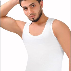 Beyaz Erkek Atlet Pamuklu Penye-SİSMEN01