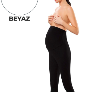 Beyaz Hamile ( Lohusa ) Penye Tayt