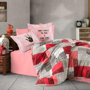 Tek Kişilik Poplin Nev Takımı Bermuda Koral