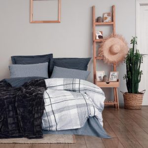 Trim Çift Kişilik Battaniyeli Nev Takımı Smooth Siyah