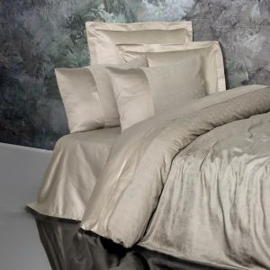 Çift Kişilik Jakarlı Saten Nev Takımı Demure Vizon