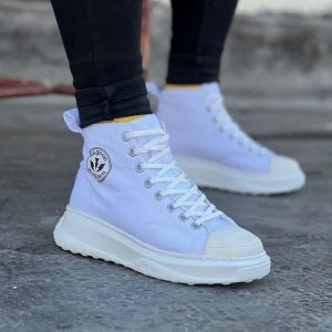 Beyaz Erkek Yarım Bilek Casual Ayakkabı